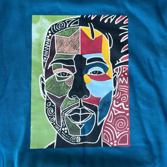 Abstract Face Sweatshirt HBCU Design Black African American Man NWT Kamahal - Picture 3 of 9